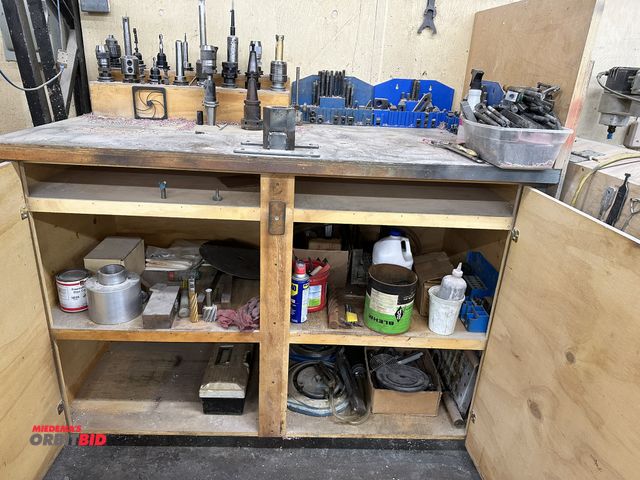 Lot 1-17782 - Entire content of cabinet, includes (1) Precision Components, Cat 40-2 000-STC, tool holder with 12"...