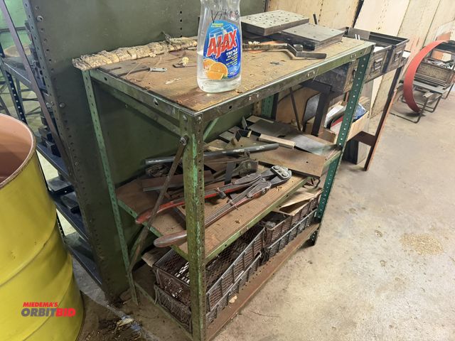 Lot 1-18646 - (1) 36" width x 43" height x 18" depth, 3-tier shelving unit, (1) 36" width x 34" height x 12" depth...