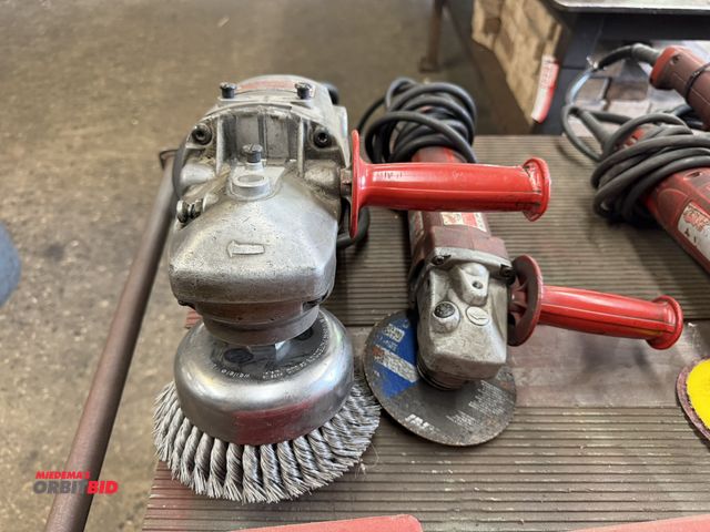 Lot 1-6444 - (1) Milwaukee heavy duty 120V single phase sander with 6" wire brush, and (1) Milwaukee angle grinde...