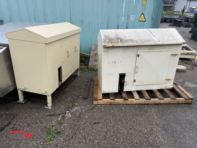 Lot 1-18777 - Lot of (2) approx. 26" width x 52" height x 57.5" length steel pump houses, one with 10" tall legs, ...