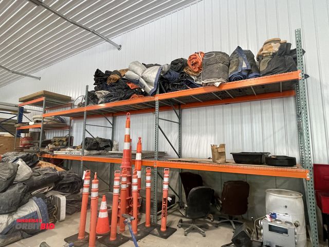 Lot 1-18788 - Lot with 4 sections of Teardrop style pallet racking, includes (5) 48" wide x 12' uprights (3" x 1.5...