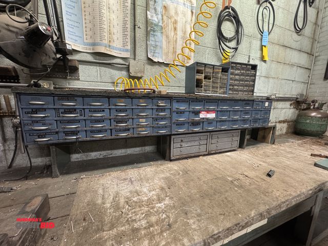 Lot 1-7198 - Small Parts And Multi-Bin Organizers, includes: Flatcap Screws, Round, Wing Nuts, Washers, Set Screw...