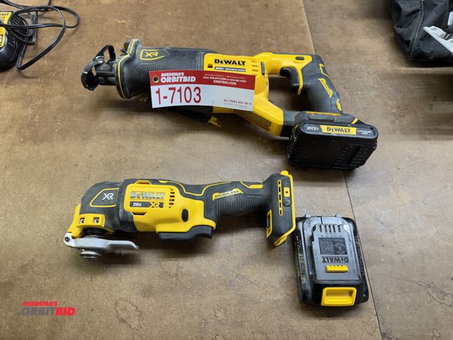 Lot 1-7103 - (2) Dewalt Cordless Power Tools, (1) Dcs356 Oscillating Multi-Tool, (1) Dcs382 Reciprocating Saw, (2...