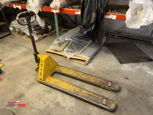 Lot 1-4833 - (1) Lift Rite 5000 lb. capacity pallet jack, 48" forks, 21.5" wide, in working condition.