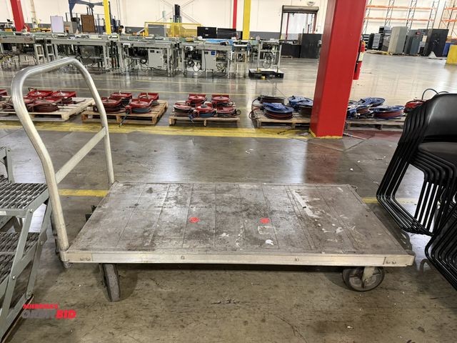 Lot 1-5255 - (1) 62" length x 24" height x 30" depth aluminum cart with a 32" tall removable handle that can be u...
