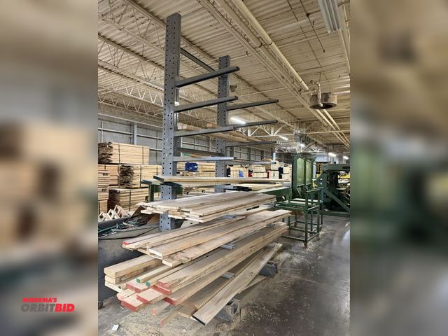 Lot 1-17040 - (1) Meco 14' tall cantilever rack with approx. 42" length adjustable arms, and contents of assorted ...