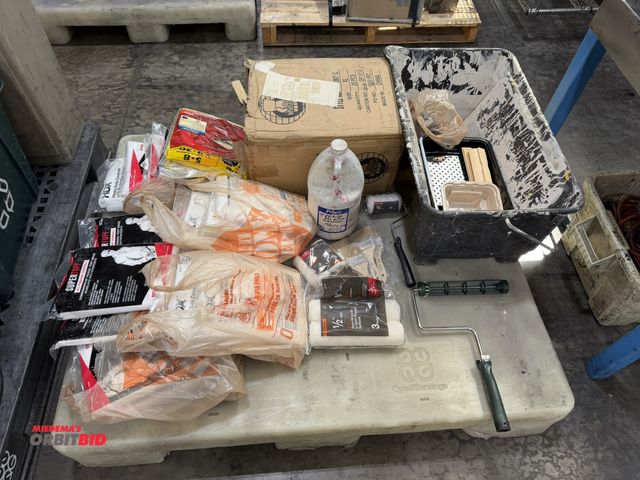 Lot 1-5463 - Lot of assorted paint related items, includes (6) new size XL, Trimaco SuperTuff all purpose coveral...