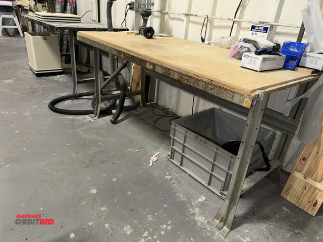 Lot 1-18657 - Lot of (2) metal shop tables, both are 72" x 36".
