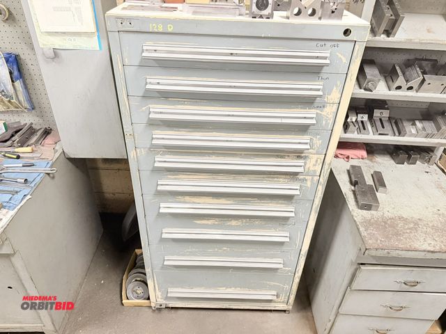 Lot 1-12409 - (1) 30" width x 59" height x 28" depth, 10-drawer tooling cabinet with contents, including assorted ...