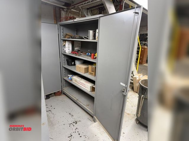 Lot 1-16818 - (1) Lyon heavy duty metal 2-door cabinet, 60" wide x 24" deep x 82" tall, includes contents of assor...