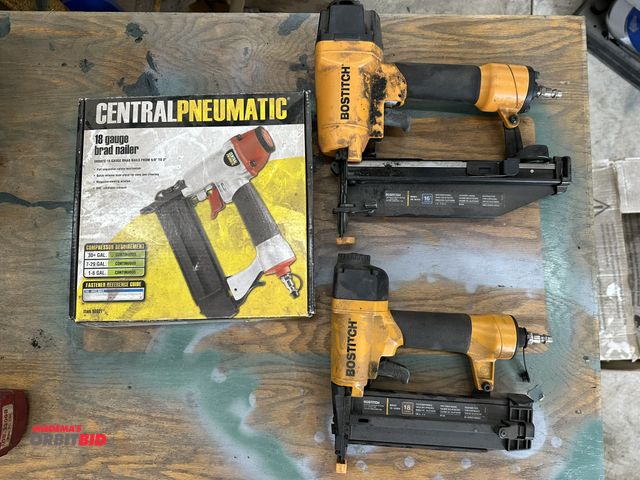 Lot 1-566 - (1) Bostitch 18 gauge brad nailer, model SB-1850BN, (1) Bostitch 16 gauge brad nailer, model SB1664F...