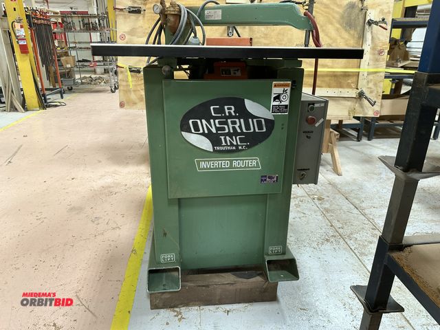 Lot 1-16792 - (1) 1992 C.R. Onsrud, Inc., model 3025, inverted router, S/N 9230802, 230V, 3 phase electric motor, ...