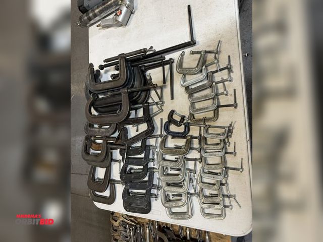 Lot 1-18868 - Large lot of C-clamps, includes 6", 8", 3", 2.5", and much more.