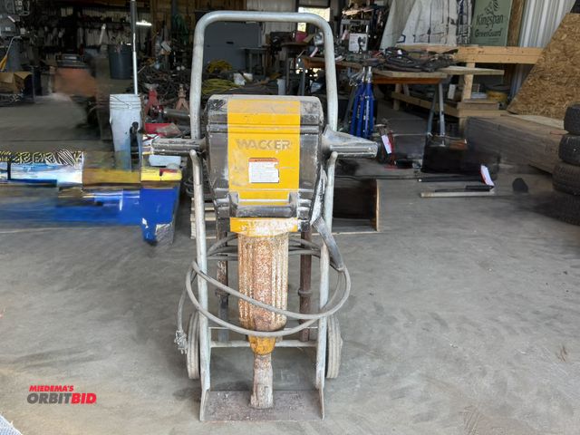 Lot 1-1356 - (1) Wacker, 120V heavy duty electric jack hammer with (4) bits, and cart.