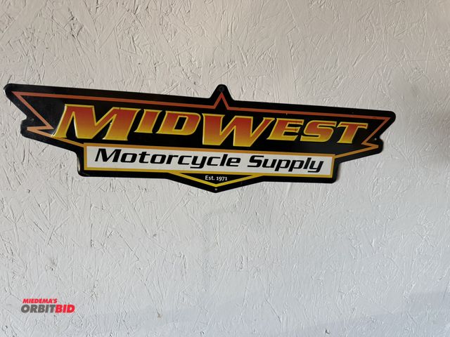 Lot 1-8174 - (1) approx. 22" x 6" "Midwest Motorcycle Supply" tin sign.