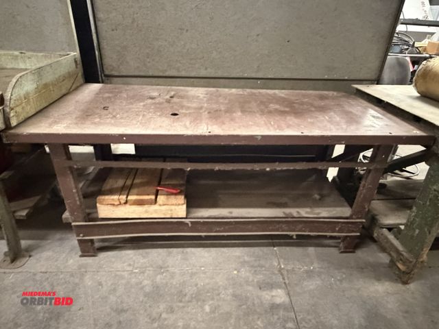 Lot 1-1985 - (1) 72" length x 32" height x 30" depth steel framed work bench.