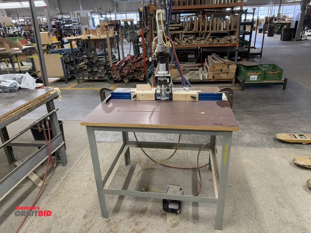 Lot 1-16301 - (1) ARO Twin Tap pneumatic dual tapping/drilling machine, S/N 4892/6, mounted to a 38" width x 34" h...