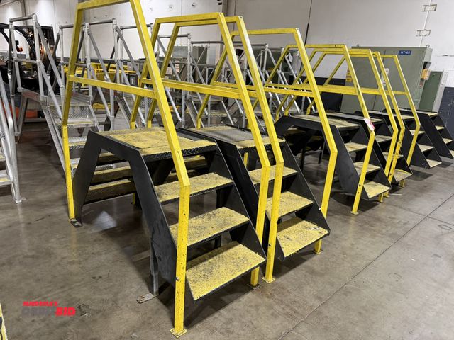 Lot 1-5477 - (2) approx. 6' long, 2-sided, 4-step platforms with platform at 37" tall, approx. 25" deep with 36.5...