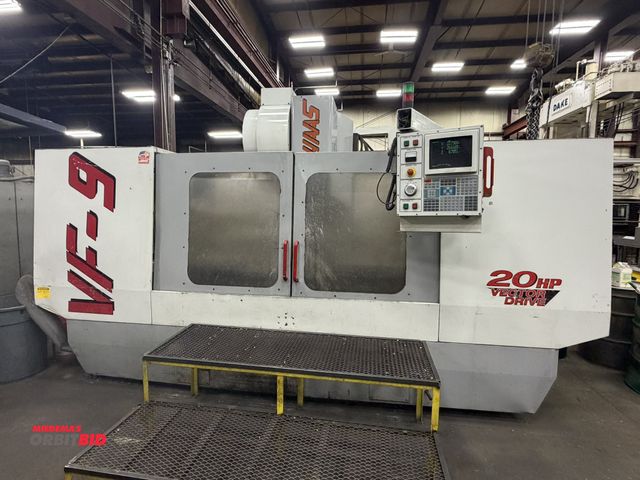 Lot 1-15261 - (1) 1999 Haas VF9 vertical machining center, 36" x 84" T-slotted table, 6000 RPM, Cat 40 spindle, 84...