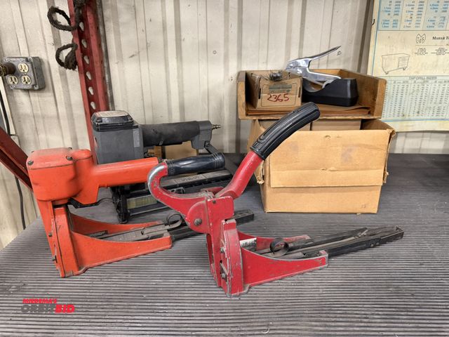 Lot 1-2048 - Lot including (1) Clincher pneumatic carton stapler, (1) ISM manual carton stapler, (1) Senco pneuma...