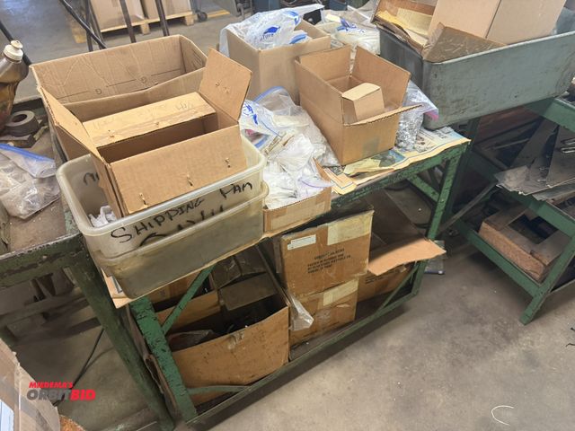 Lot 1-18704 - (1) 36" width x 31" height x 19" depth, 2-tier steel cart with assorted metal contents, including va...