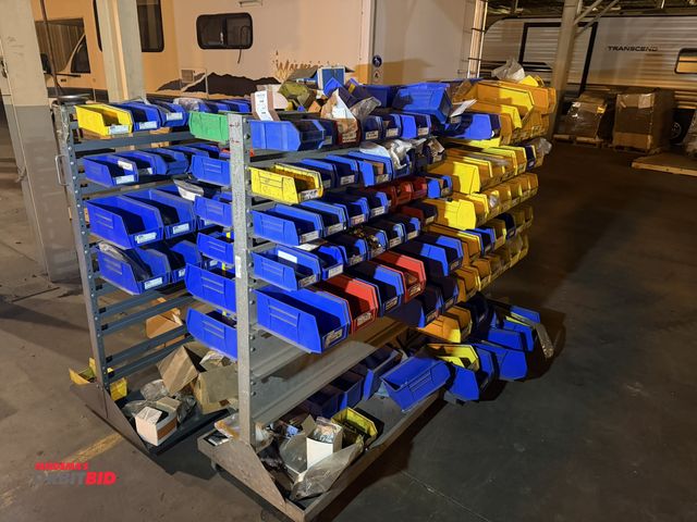 Orbitbid.com - Lot 1-10755 - Lot of (4) Akro style rolling racks with ...