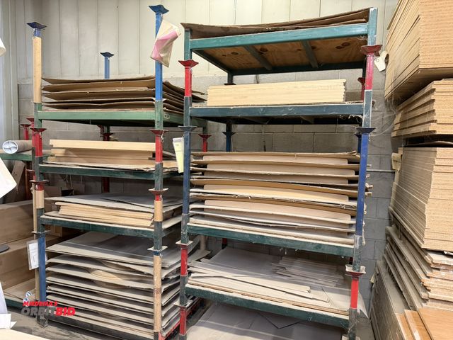 Lot 1-16572 - Lot of (10) stackable steel racks, 48" x 35.5" x 9" tall, with various removable height legs, with c...