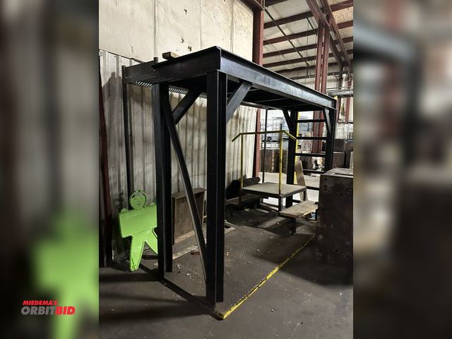 Lot 1-14393 - (1) Custom fabricated 10' wide x 80" height x 53" deep section of racking, consisting of (4) 4" I-be...