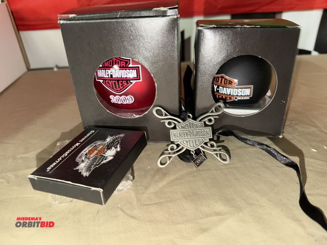 Lot 1-8267 - Lot of assorted Harley Davidson collectible Christmas ornaments, includes (1) pewter 2009 Harley Dav...
