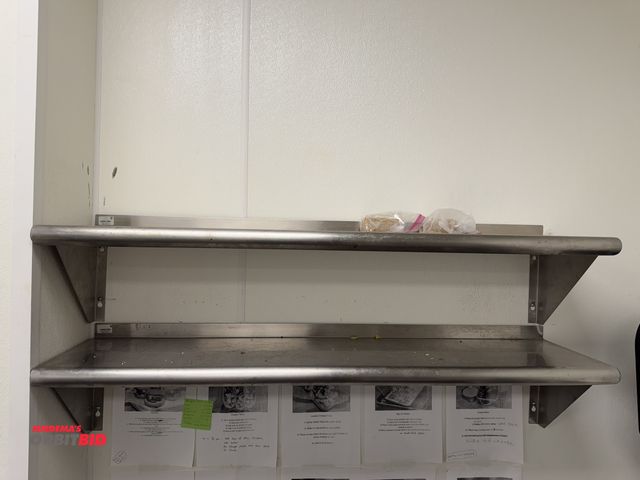 Lot 1-11111 - Lot of (2) Advance Tabco, model WS-12-48-16, 48" width x 12" depth stainless steel wall mounted shel...