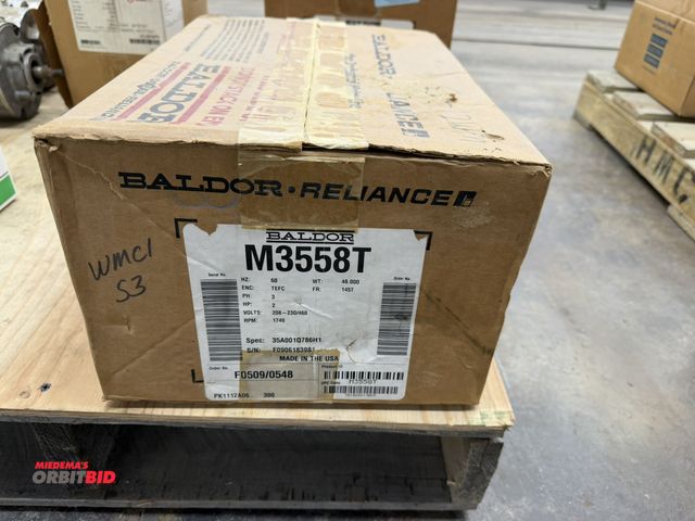 Lot 1-17307 - (1) new Baldor, M3558T, 2 HP, 208-230/460V, 3 phase, 1740 RPM motor.