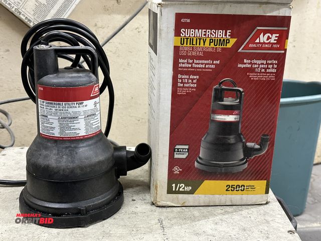 Lot 1-17771 - (1) Ace #43756, 2500 gallon per hour submersible utility pump.