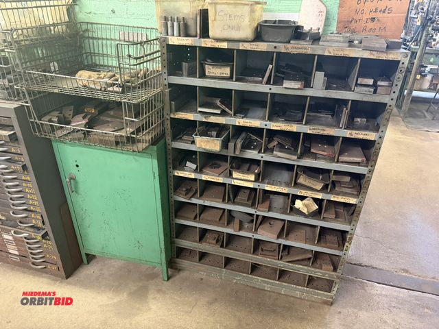 Lot 1-18618 - (1) 36" width x 61" height x 12" depth hardware storage cabinet with 48 divided compartments, and co...