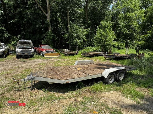 Lot 1-14286 - (1) tandem axle aluminum equipment trailer, 84" x 16', wood load deck, aluminum frame, torsion bar s...