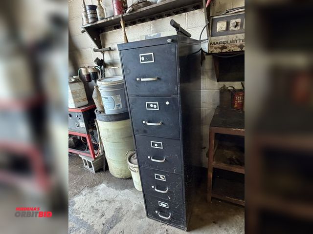 Lot 1-18549 - (1) 5-drawer filing cabinet, 15" wide x 28.5" deep x 59" tall.