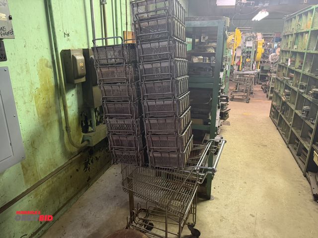 Lot 1-18687 - Lot of (16) 16" x 4" x 10" wire baskets, includes cart.