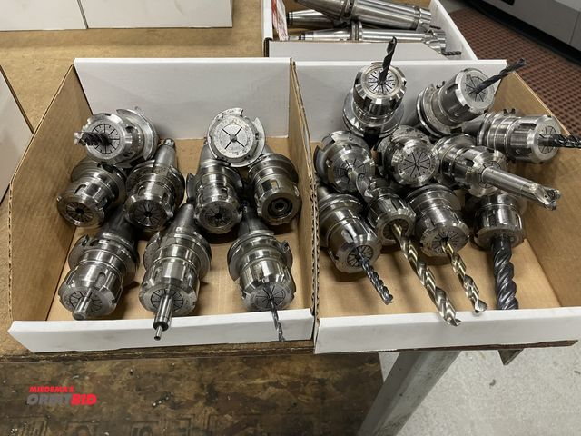 Lot 1-19375 - Lot of 2 boxes of (20) Pioneer Cat 40 collet style tool holders with assorted drills and Twist Drill...