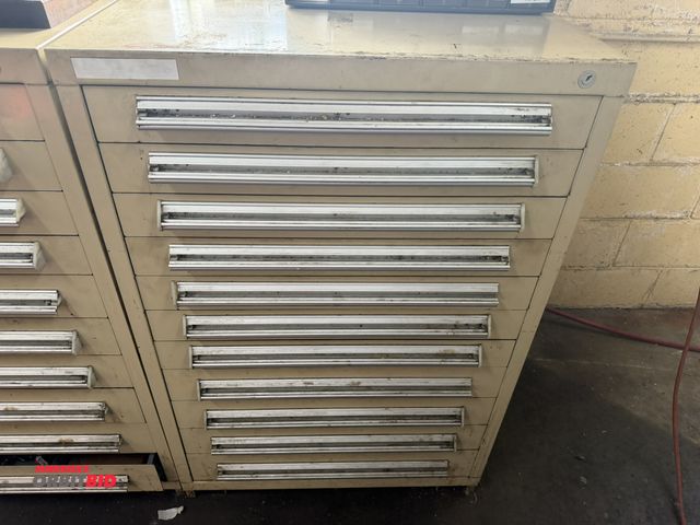 Lot 1-12356 - (1) Stanley/Vidmar 30" width x 42" height x 28" depth tooling cabinet with 11 drawers and contents o...