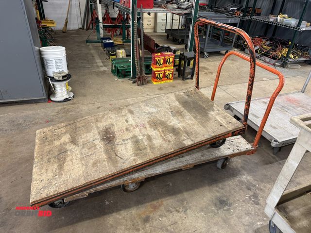 Lot 1-6300 - Dayton heavy duty product cart, 60" length x 30" width, (1) Nutting heavy duty product cart, 60" len...