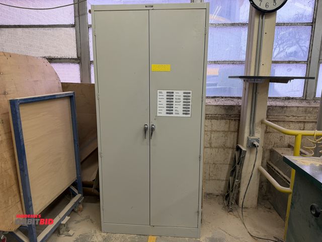 Lot 1-16104 - (1) Tennsco 36" width x 78" height x 24" depth 2-door steel cabinet with contents, including various...