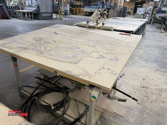 Lot 1-16545 - (1) pneumatic metal strap clamping table, 62" x 50", pneumatic controls, push button, winning bidder...