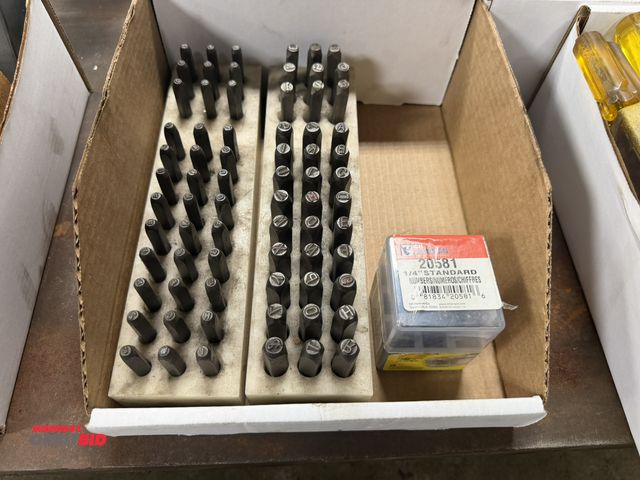 Lot 1-6396 - Large assortment of number and letter standard punch sets.