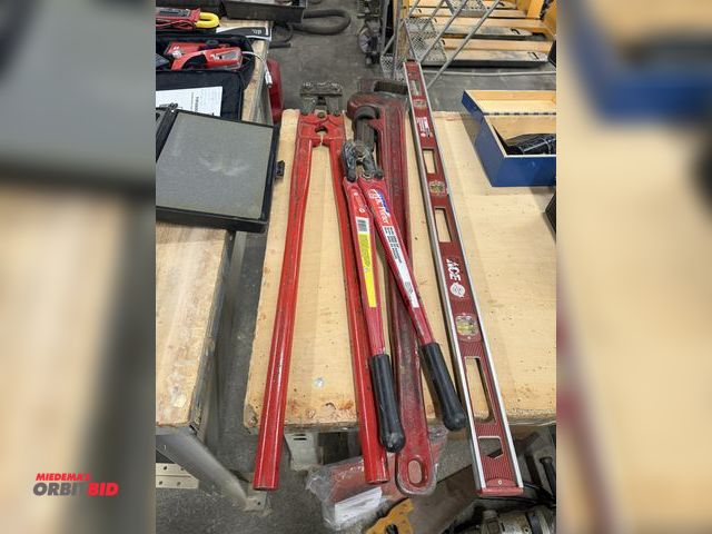 Lot 1-16957 - (1) The Ridge Tool Company 48" adjustable pipe wrench, (1) set of heavy duty 48" bolt cutters, (1) s...