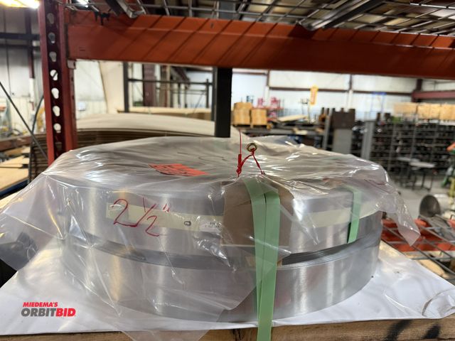 Lot 1-18688 - Lot of (2) 2.5" x .020" raw aluminum coils.