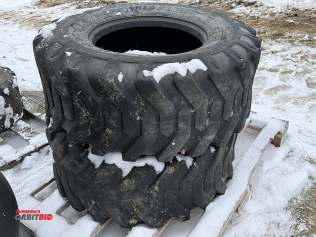 Lot 1-11684 - Lot of (2) used BKT 14-17.5, 14-ply tires.