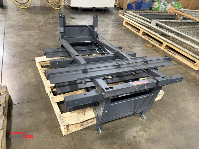 Lot 1-5616 - Set of (3) approx. 5' tall x 40" wide steel stands.
