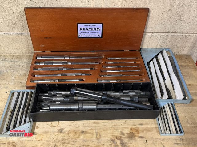 Lot 1-11063 - (1) Critchley reamer set with wood case, and assorted reamers.