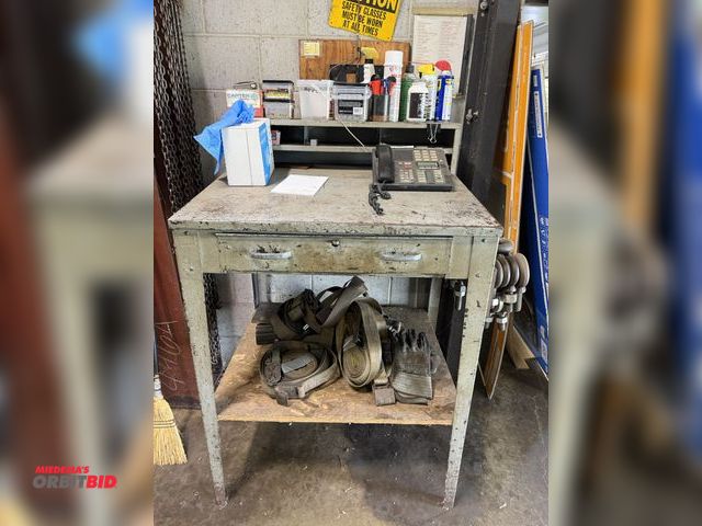 Lot 1-6472 - (1) foreman's desk, 34" wide, with assorted eye bolts, does not include phone.