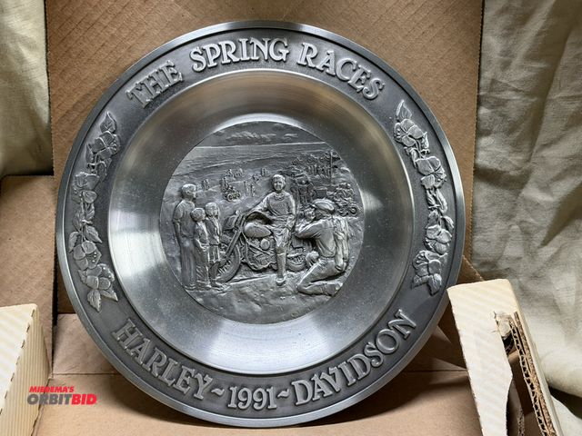 Lot 1-8297 - (1) 1991 Collectible Harley Davidson pewter plate, Limited Edition Series A numbered 666/1500, "The ...