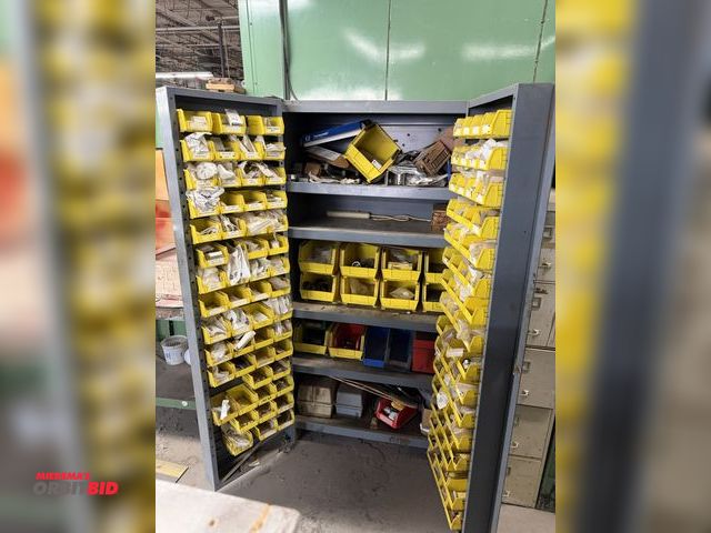 Lot 1-17210 - (1) 48" width x 72" height x 24" depth 2-door heavy duty steel cabinet with hardware storage bins on...